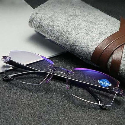 Pack de gafas antirayos azules multifocales +1.50 mas funda de cuero